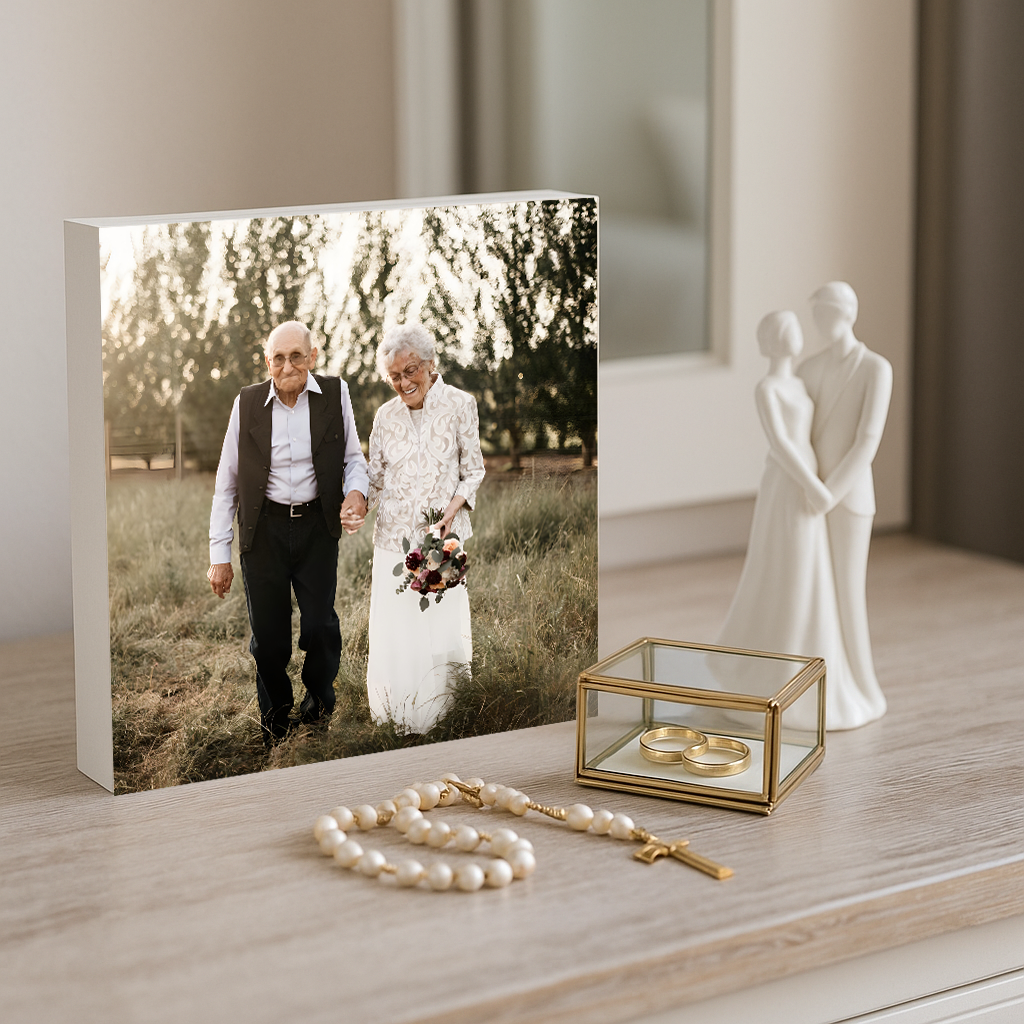 Bloque madera blanco personalizado con foto - Imagen 3