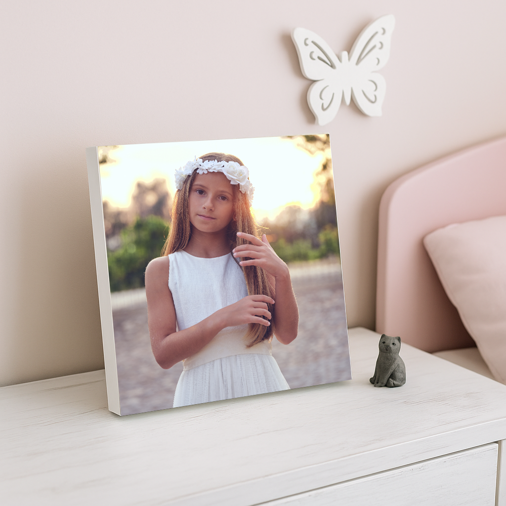 Bloque madera blanco personalizado con foto - Imagen 4