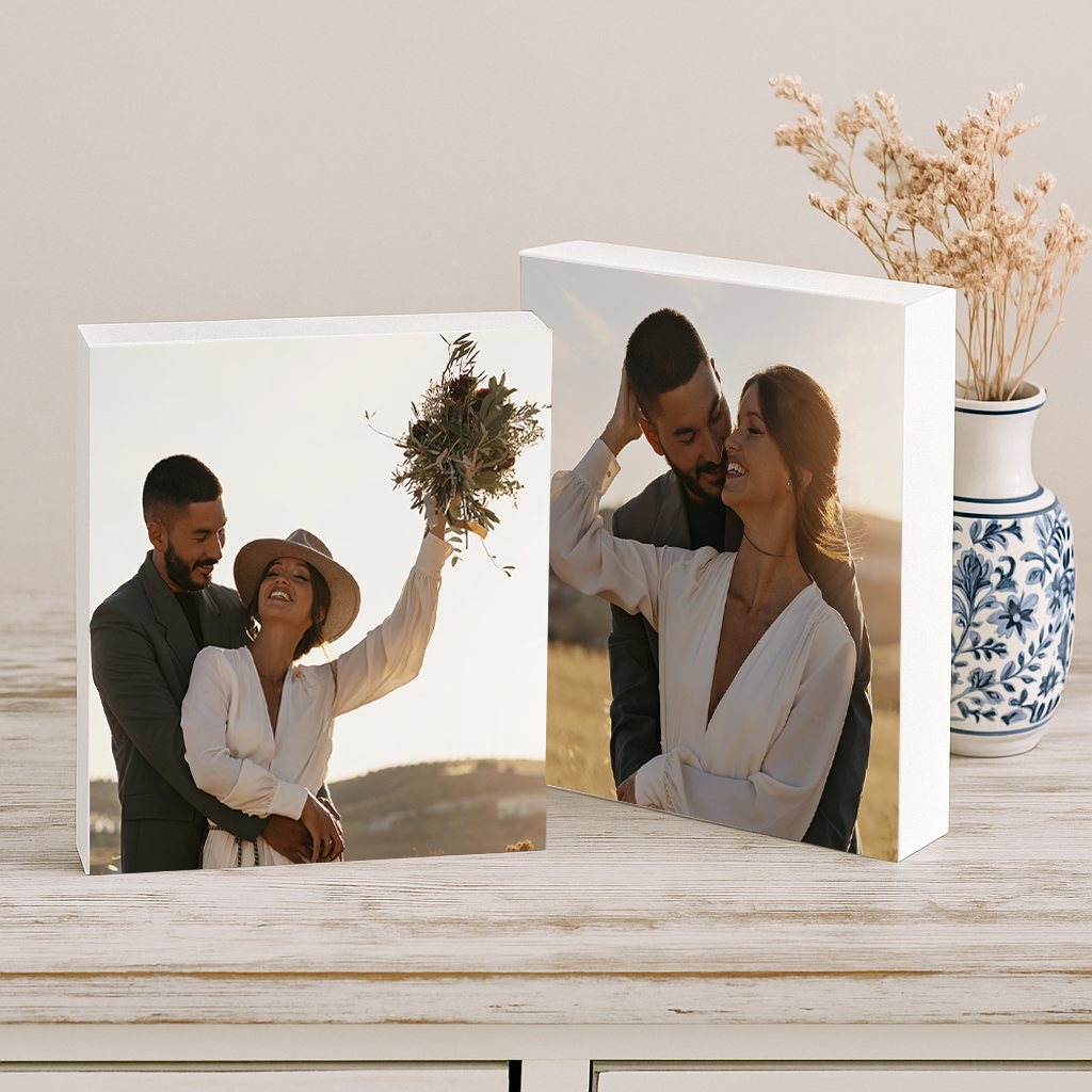 Bloque madera blanco personalizado con foto - Imagen 5