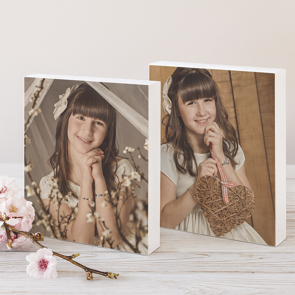 Bloque madera blanco personalizado con foto - Imagen 6