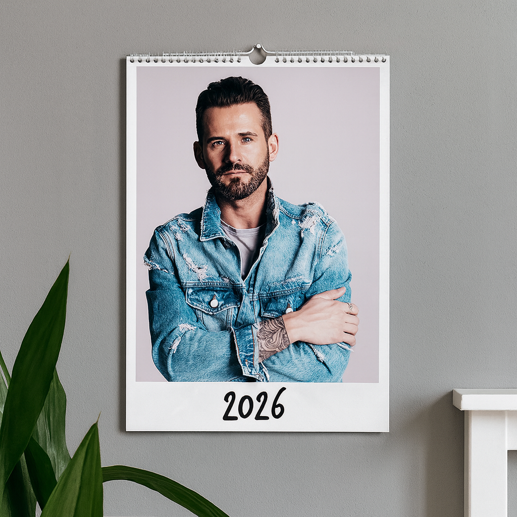 Calendario pared números grandes doce meses 32x45