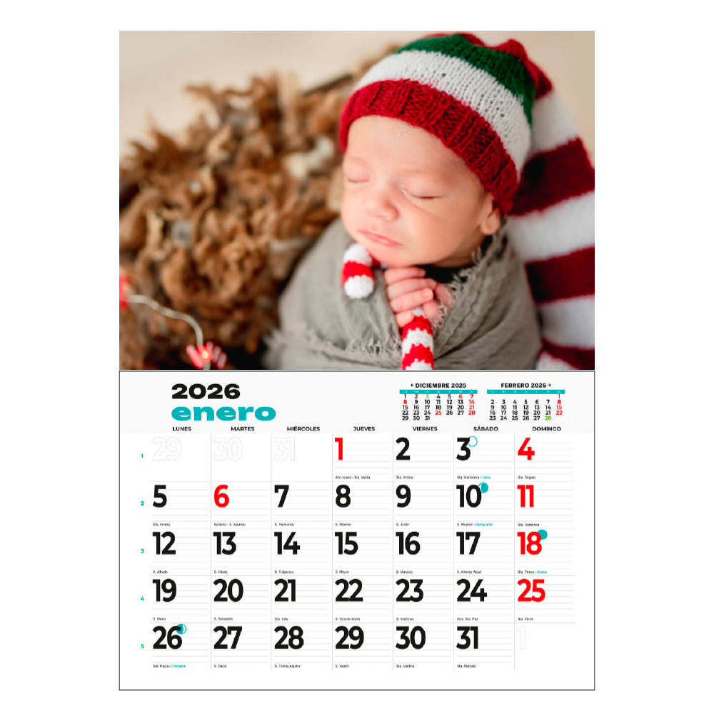 Calendario pared faldilla grande - Imagen 2