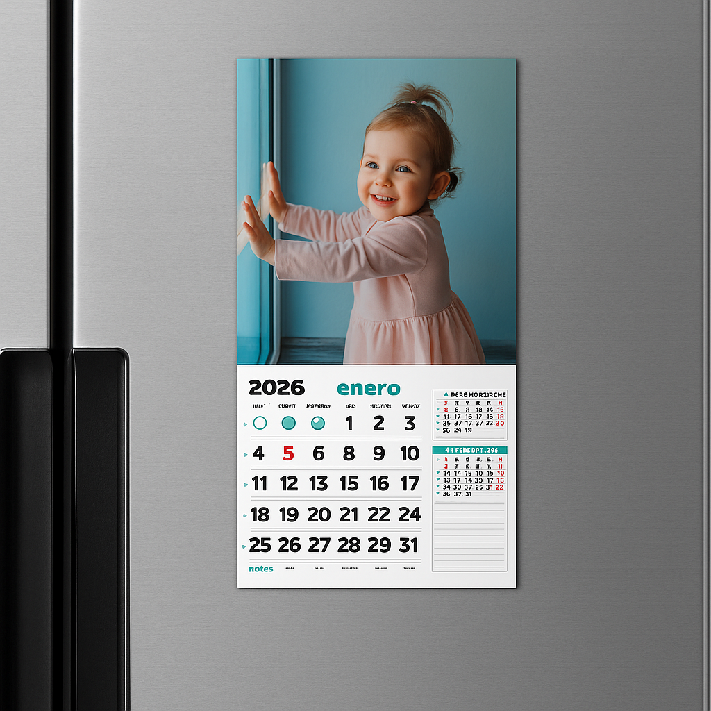 Calendario imán faldilla vertical 4 uds.