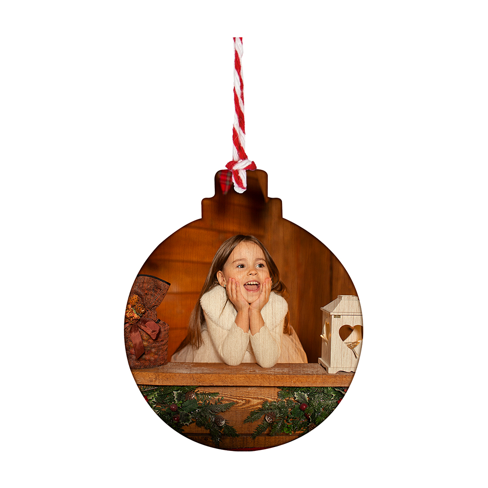 Colgante madera árbol forma bola personalizado - Imagen 2