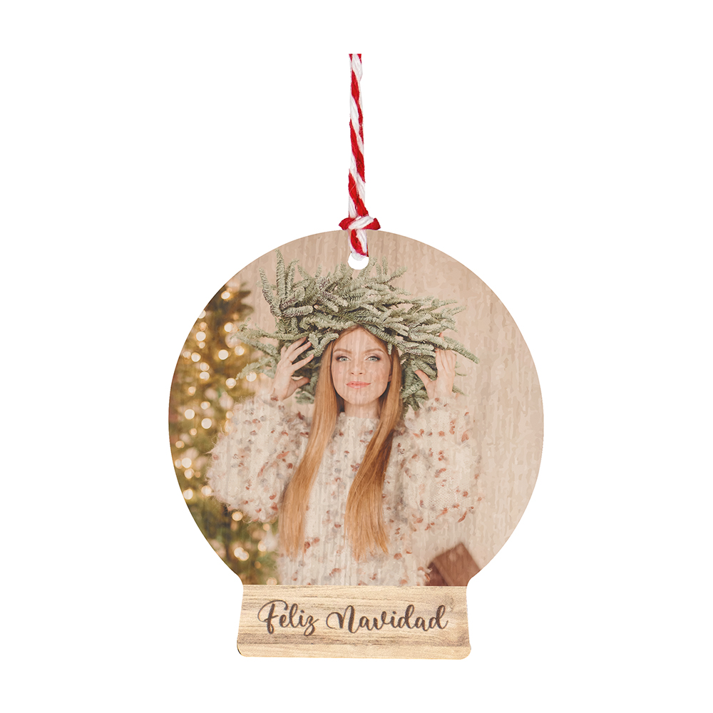Colgante árbol madera bola base personalizada - Imagen 2