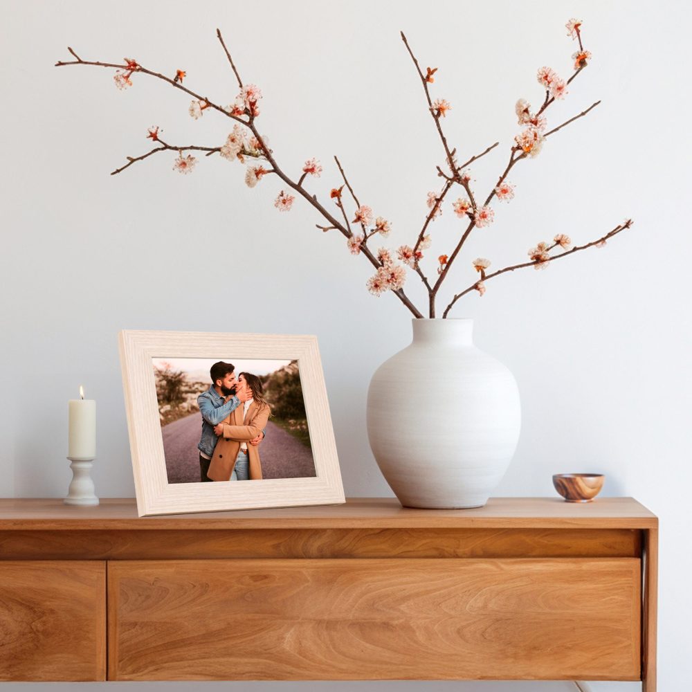 mock up empty modern interior with white wall, wood and wooden shelves