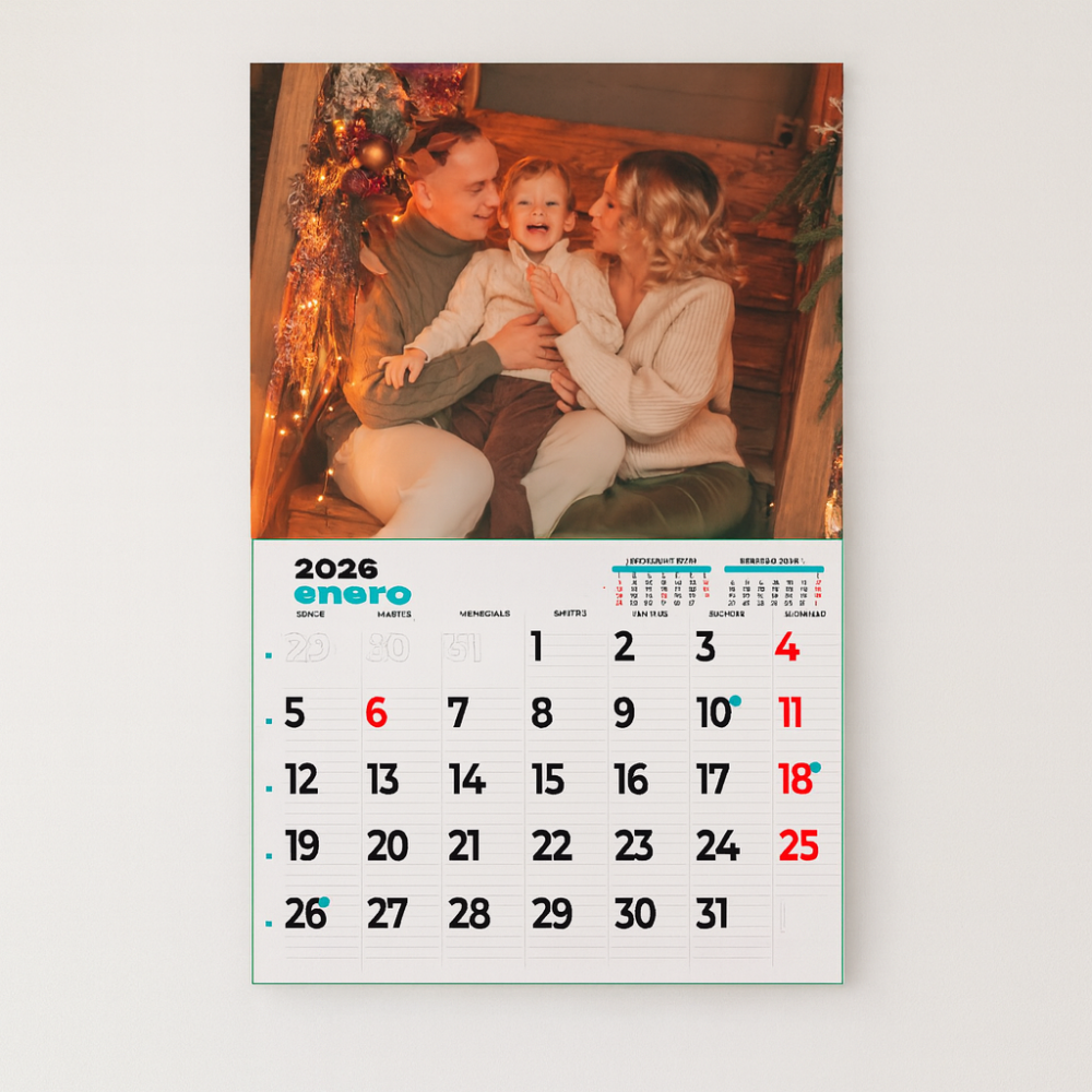 Calendario mediano horizontal